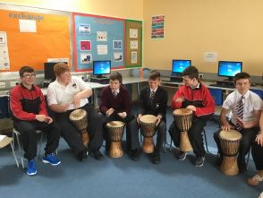 Year 10 enjoy drumming with Wilson from Zimbabwe.